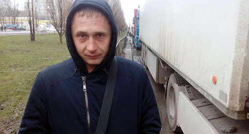 Participant of heavy truck drivers' protest Sergei Sharakhin. Photo by Vyacheslav Yaschenko for the 'Caucasian Knot'. 