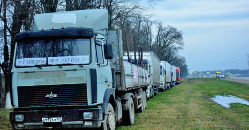 The truckers' protest action against the “Platon” system in Kuban. Photo https://golos-kubani.ru/