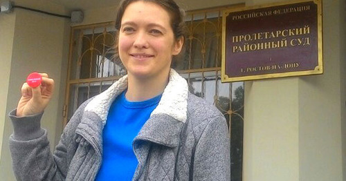 Elena Kulikova after court session. Photo by Konstantin Volgin for the 'Caucasian Knot'. 