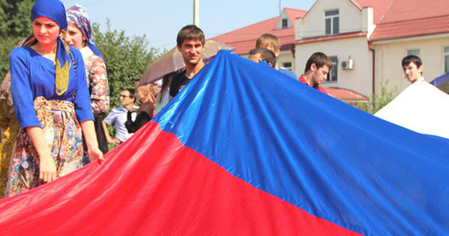 Celebration of the State Flag in Grozny. Photo by Magomed Magomedov for "Caucasian Knot"