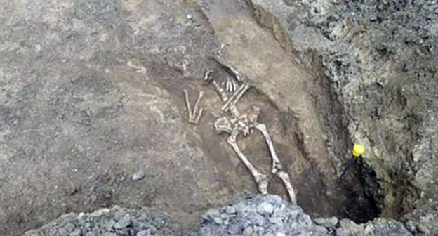 An ancient burial, presumably made about 2000 years ago, found in the centre of Rostov-on-Don, in Stanislavsky Street. Photo by the community Rostov Glavny - the news of Rostov-on-Don