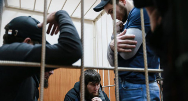 The defendants in the case of the Boris Nemtsov's murder. Photo: Anton Denisov (RFE/RL)