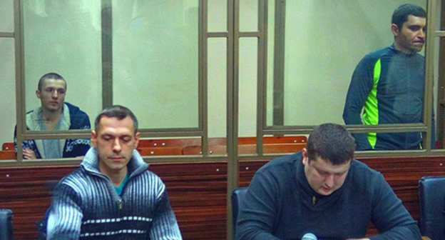 Arthur Panov and Maxim Smyshlyaev at the session of the North-Caucasian District Military Court. Photo by Konstantin Volgin for "Caucasian Knot"