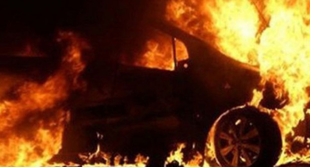 A burnt car. Photo http://riaderbent.ru/