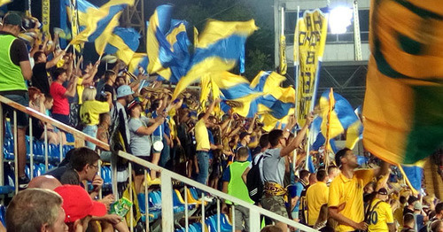 Football fans at the match of the "Akhmat" Club with the "Rostov" FC. Rostov-on-Don, July 23, 2017. Photo by Valery Lyugaev for "Caucasian Knot"