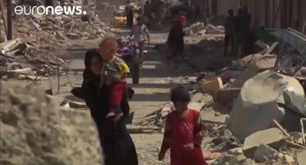 Mosul. Iraq. Screenshot of the video ru.euronews.com/2017/08/03/mosul-back-home