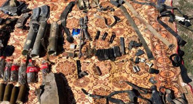 The explosives found in the basement of the house in the village of Psedakh. Ingushetia, August 23, 2017. Photo http://nac.gov.ru