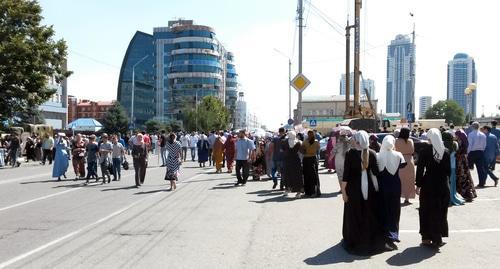The participants of the rally in Grozny. Photo by Nikolay Petrov for "Caucasian Knot"