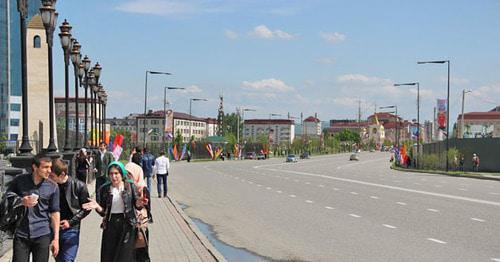 Putin Avenue. Grozny. Photo by Magomed Magomedov for "Caucasian Knot"