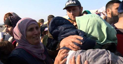 Women and children return from Syria to Chechnya, Grozny, October 21, 2017. Still picture of video posted by user Russia 24: https://www.youtube.com/watch?v=Au-M3DuD-9I