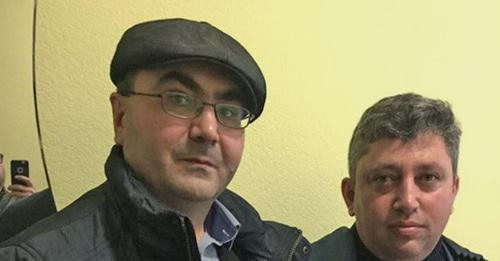 Azerbaijani activist Yalchin Gakhramanogly and journalist Fikret Guseinov (right). Photo: Yalchin Gakhramanogly, RFE/RL