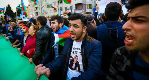 Participants of opposition rally in Baku, October 28, 2017. Photo by Aziz Karimov for the Caucasian Knot. 