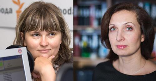 Elena Milashina and Olga Sadovskaya (right). Collage by the Caucasian Knot. Photo: Michael Solunin http://www.nhc.no, RFE/RL