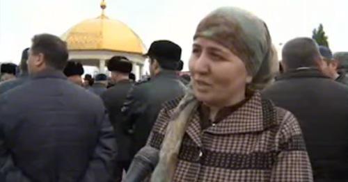 Khulimat Torshkhoeva, Isa Gambotov's wife. Photo: screenshot of the video on YouTube