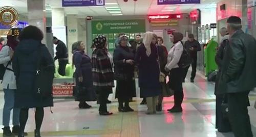 Meeting of the militants' relatives at the Grozny Airport. Photo: screenshot of the video https://www.instagram.com/p/BbcngYfHsgk/?taken-by=kadyrov_95