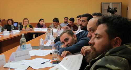 A seminar for young journalists "Journalist as an objectivity pillar in online and offline war situation", organized by the "Champord" (Traveller) Armenian Foundation. Stepanakert, Nagorno-Karabakh. November 18, 2017. Photo by Alvard Grigoryan for the "Caucasian Knot"