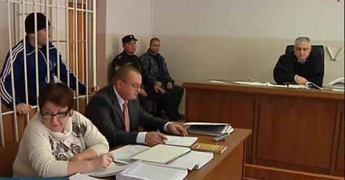 In the courtroom during the hearing in Ruslan Rakhaev's case. Cherkessk, screenshot of the video broadcasted by the "Cherkessk" TV channel https://www.youtube.com/watch?v=8rGcvijEpUA