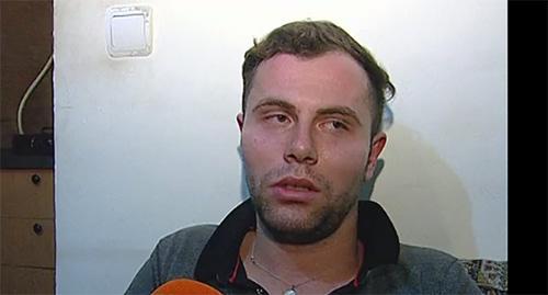 Giorgi Kvanchiani, activist of "Free Zone" NGO. Still picture of video posted at: http://rustavi2.ge/en/news/91304