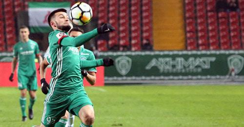 A player of the FC "Akhmat" Grozny. Photo by the press service of the FC "Akhmat" http://fc-akhmat.ru/page/9198