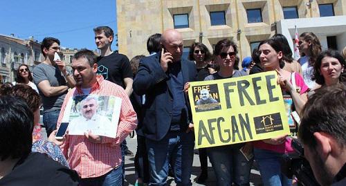 Rally demanding to release Afghan Mukhtarly, Tbilisi, May 31, 2017. Photo by Inna Kukudzhanova for the Caucasian Knot. 