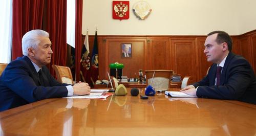 Vladimir Vasiliev and Artyom Zdunov, Makhachkala, February 14, 2018. Photo: press service of Dagestani leadership