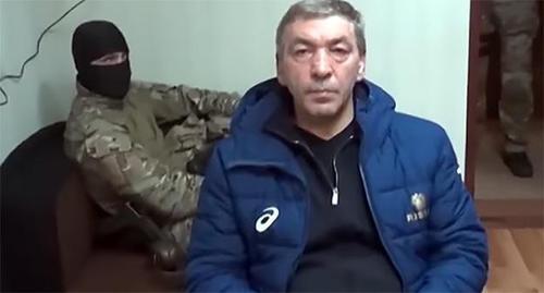 Abdusamad Gamidov during detention. Photo: 'Novoye delo' 'Detention of member of Dagestani govt' https://www.youtube.com/watch?time_continue=2&v=Lm-n6HmJatA