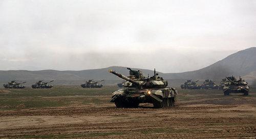 Military exercises involving tanks and aviation units in Azerbaijan. Photo: press service of Azerbaijani MoD.