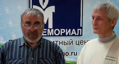 Open statement of Murtazali Gasanguseinov and Djambulat Gasanov (right). Screenshot from video statement: https://www.youtube.com/watch?v=a0n5HtHMyj0