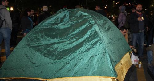 Tent set up by protesters in the centre of Yerevan, April 13, 2018. Photo by Tigran Petrosyan for the Caucasian Knot. 