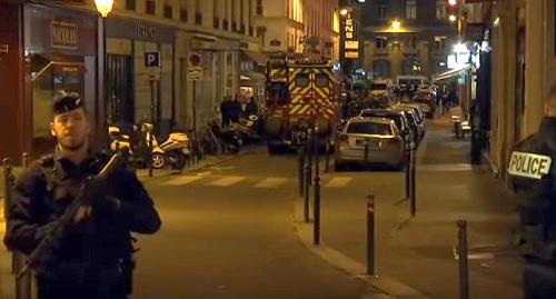 Police at the site of the terror act in Paris on May 12, 2018. Photo: screenshot of the video https://www.youtube.com/watch?v=Qq0bjAKB9TQ