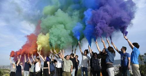 Activists of the LGBT movement are holding protests in Tbilisi. April 17, 2018. Photo: Mzia Saganelidze (RFE/RL)