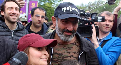 Nikol Pashinyan during protest action, Yerevan, April 2018. Photo by Tigran Petrosyan for the Caucasian Knot. 