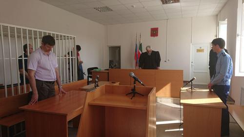 The judge gives a verdict in Oyub Titiev's case on May 24, 2018. Photo by the Human Rights Centre "Memorial" 