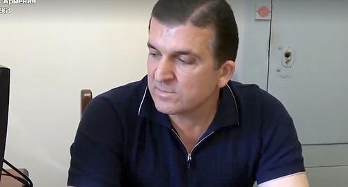 Vachagan Kazaryan after detention. Photo: screenshot of the video on NewsamChannel YouTube Channel