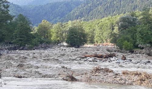 Aftermath of the flooding in the village of Chuberi in Georgia. Photo: Facebook of Mestia Municipality, https://www.facebook.com/MestiaMunicipality/