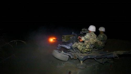 Night shelling of the Azerbaijani armed forces. July 2018. Photo by the press service of the Azerbaijani Ministry of Defence https://mod.gov.az