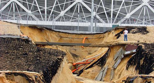 Landslide at the "Volgograd Arena" Stadium. Photo by Vyacheslav Yaschenko for the Caucasian Knot.