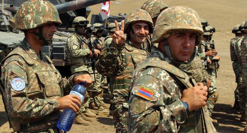 Armenian soldiers take part in military exercise in Georgia. Photo by Inna Kukudzhanova for the Caucasian Knot
