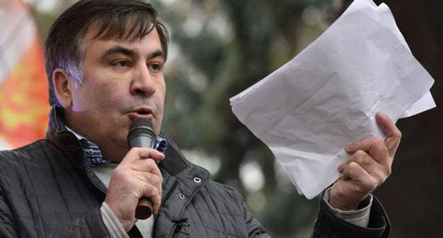 Mikhail Saakashvili. Photo: © Sputnik/ Stringer https://sputnik-georgia.ru/world_politics/20171201/238384952/knutom-i-pryanikom-saakashvili-v-ukraine-soobshhil-dve-novosti.html