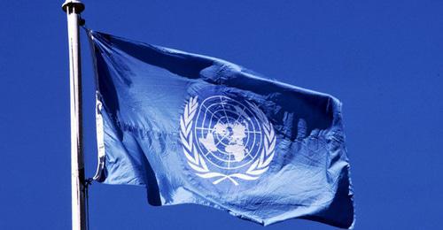 A flag with a logo of the Committee Against Torture of the United Nations. Photo: press service of the Committee Against Torture http://www.pytkam.net