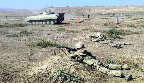 Exercises of the Azerbaijani army. October 2018. Photo by the press service of the Azerbaijani Ministry of Defence