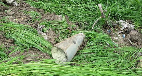 Unexploded shell on the territory of Nagorno-Karabakh. Photo by Alvard Grigoryan for the Caucasian Knot