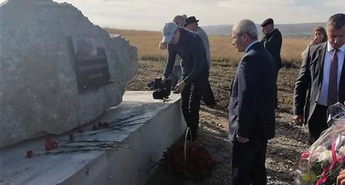 The first boulder was placed into foundation of the monument to repressed people in Karachay-Cherkessia. Photo from the official website of the republic's head and government http://kchr.ru/news/detailed/48154/
