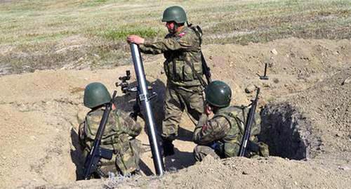 Military drills of the Azerbaijani Army. Photo: press service of the Ministry of Defence of Azerbaijan, http://mod.gov.az/ru/foto-arhiv-045/?gid=18455