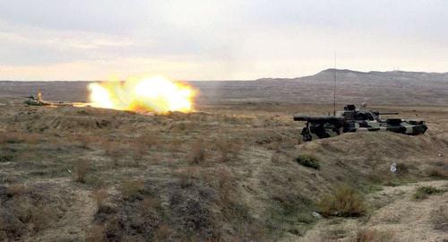 Military drills of theAzerbaijani Army, November 2018. Photo: Ministry of Defence of Azerbaijan. https://mod.gov.az/ru/news/v-ramkah-kshvi-vojska-nahchyvanskogo-garnizona-uspeshno-proveli-etap-s-boevoj-strelboj-video-24912.html