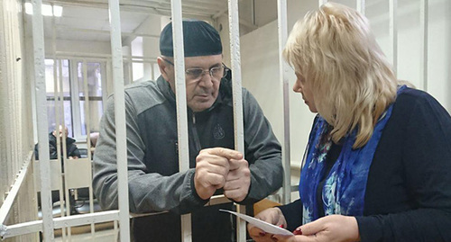 Oyub Titiev in the court room. Photo by the Human Rights Centre "Memorial"