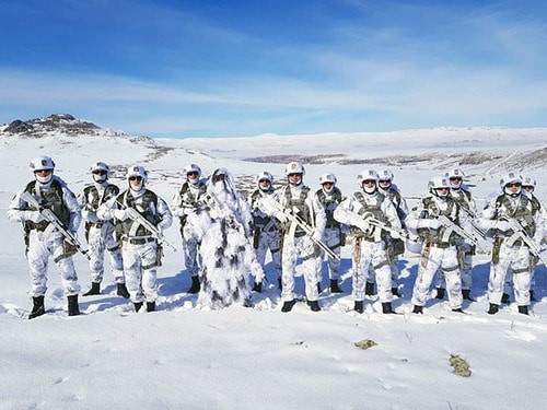 Azerbaijani soldiers during military training. February 2019. Photo by the Ministry of Defence of Azerbaijan