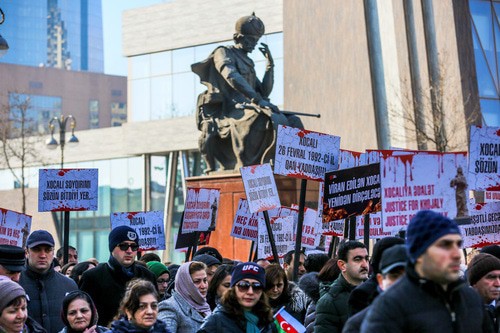 Rally in memory of victims of the Khojaly tragedy, Baku, February 26, 2019. Photo by Aziz Karimov for the Caucasian Knot