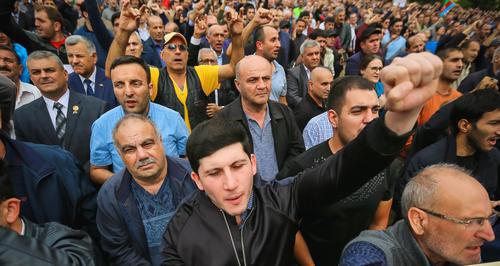 Protesters in Azerbaijan. Photo by Aziz Karimov for the "Caucasian Knot"