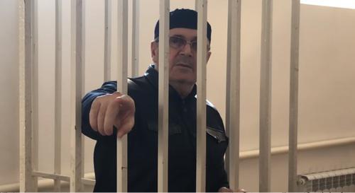 Oyub Titiev in the court room. Photo: screenshot of the video by the "Caucasian Knot"